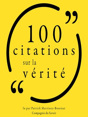 cover image of 100 citations sur la vérité